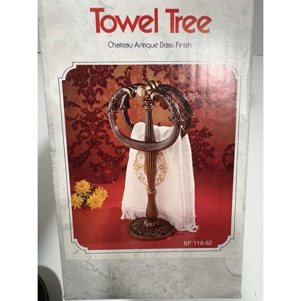 Chateau Antique Brass Finish Hand Towel Holder for Bathroom‎ Luxury Towel Tree